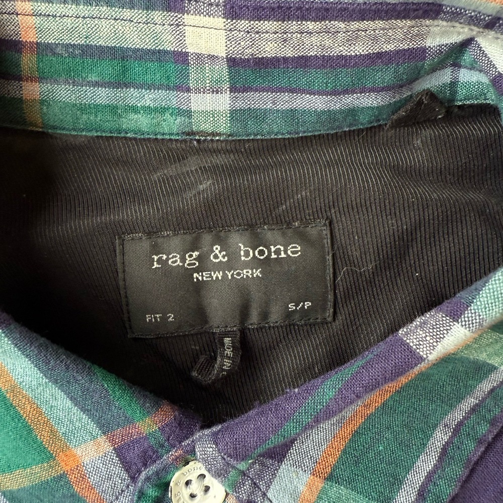 Rag & Bone Fit 2 Flannel Shirt Men's Medium Japanese Plaid Button Front - Picture 4 of 6